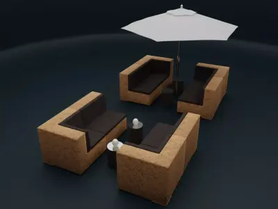 TABLE AND CHAIRS 3D model get