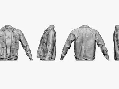 001282 jeans blue jacket Low-poly 3D model