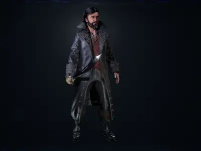 Pirate  game-ready Low-poly 3D model