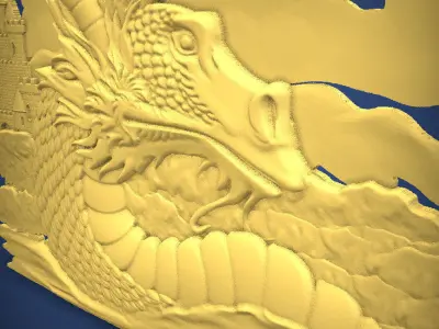 Carved panel painting STL 3D print model