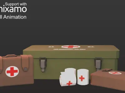 WW2 US Medic Low-poly 3D model