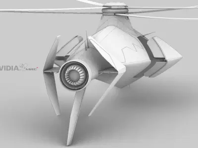 Nvidia RTX concept helicopter Low-poly 3D model