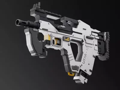 UTAR-12 WHITE GUN Low-poly 3D model