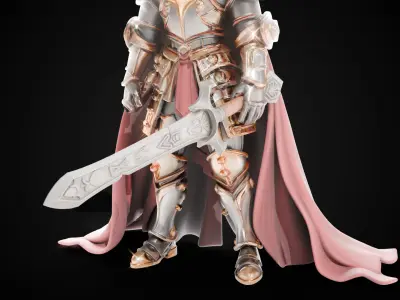 Stylized Sword - Crusader Blade - Honorward - Game Ready 3D model