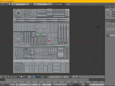 scifi space ship Panel Low-poly 3D model