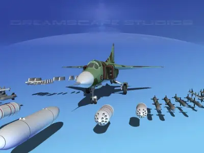 Mig-23 Fighter V16 Poland 3D model