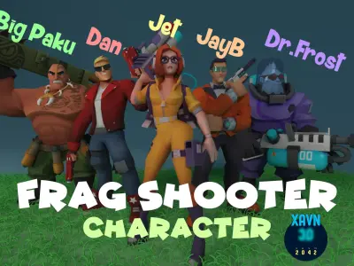 Frag Shooter Characters Low-poly 3D model