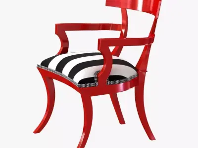 red paint finish clismos chair 3D model