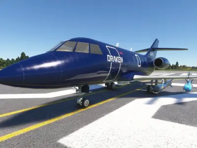 Dassault Falcon 20 Draken Low-poly 3D model