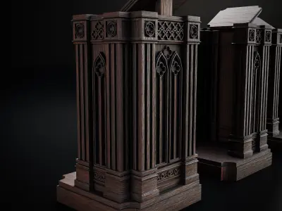 GOTHIC INTERIOR PROPS ASSET Collection Low-poly 3D model