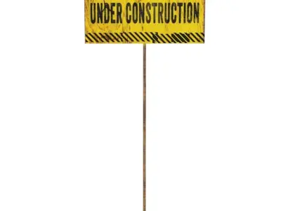 under construction sign Free low-poly 3D model