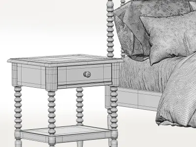 Jenny Lind Maple Bed 3D model