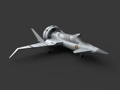 Fan jet Low-poly 3D model