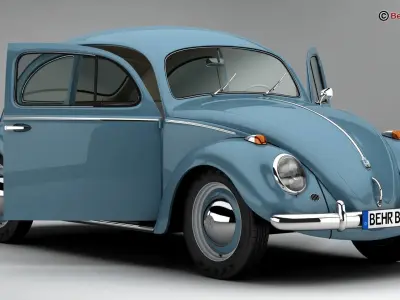 Volkswagen Beetle 1963 1200 Deluxe 3D model