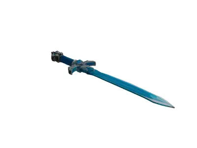 Glowing Ice Crystal Sword 3D model