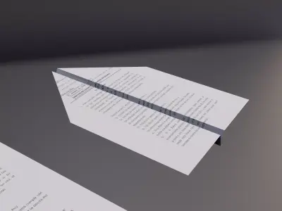 Paper airplane made with my exam Free 3D model
