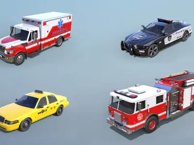 12 Cars and Trucks - PBR 3D Model Collection