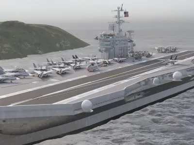 USS nimitz cvn 68 with interior 3D model