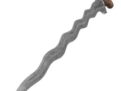 Indonesian kris dagger 3D model