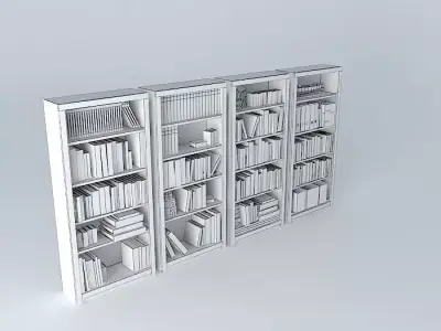 Wooden Bookcase Free 3D model purchase