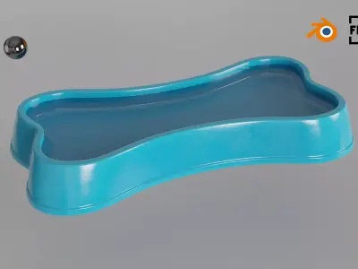 Dog Bowl shaped 02 3D model
