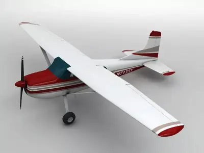  Cessna 185 Aircraft Low-poly 3D model