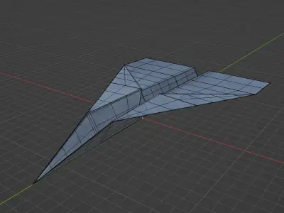 Paper plane Low-poly 3D model
