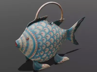 Professional 3D Fish Cup Model Low-poly 3D model