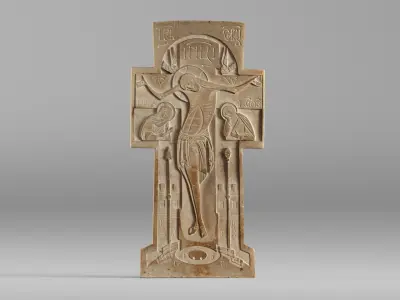 001589 Orthodox Carved Cross 3D print model