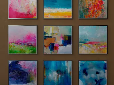 Collection of paintings abstract art part 5 3D model