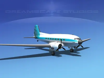 Douglas DC-3 Atlantic Aero 3D model