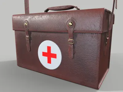 Military First Aid Kit Bag Low-poly 3D model