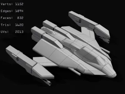 Fighter LP Low-poly 3D model