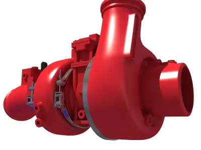 Red Turbo Engine 3D model