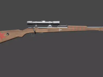 K98 Low-poly 3D model soldier with rifle Low-poly 3D model