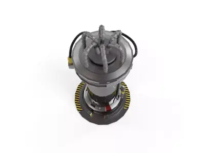 Sci-Fi Cryopod Stasis Chamber Low-poly 3D model