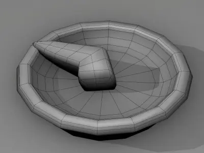 Traditional Stone Mortar and Pestle Ulekan3D Low-poly 3D model