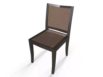 Modern Wooden Rattan Chair - MorisonDesign 4K PBR Free low-poly 3D model