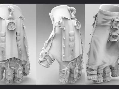 Steam Punk Glove Low-poly 3D model