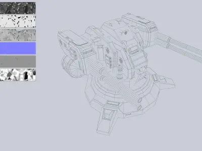 Defense turret Low-poly 3D model