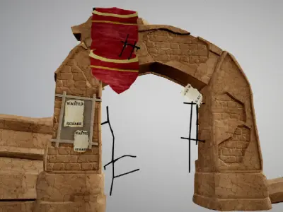 broken gate 3D model