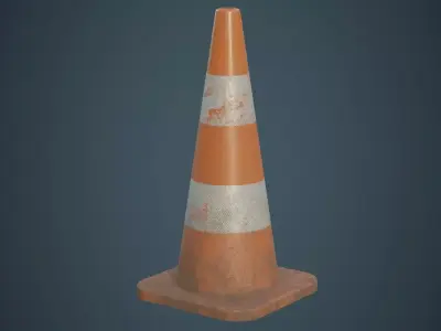 Traffic Cone 4B Low-poly 3D model