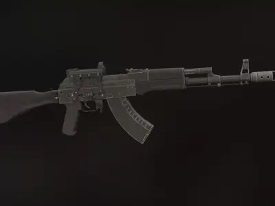 AK-47M ak - rifle Low-poly 3D model