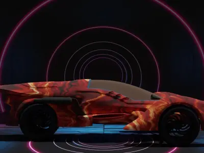 District 9 orange quad bike 3D model