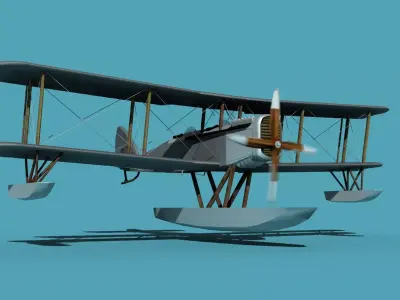Airco DH-4 Unmarked Seaplane 3D model