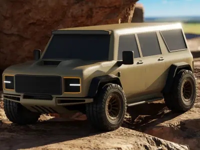 Off-Road car Low-poly 3D model