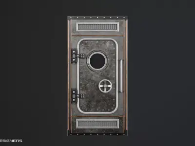 Industrial Door - Bulkhead Door - UE4 And UE5 Optimized Low-poly 3D model