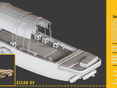 6 Boat and ships BASE MESH Low-poly 3D model