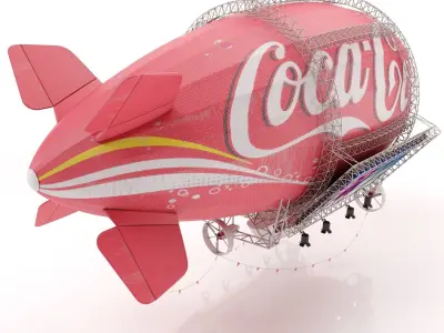 Advertising Zeppelin Coca-Cola 3D model