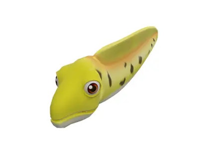 Morey Eel Fish Cartoon Animated Low-poly 3D model